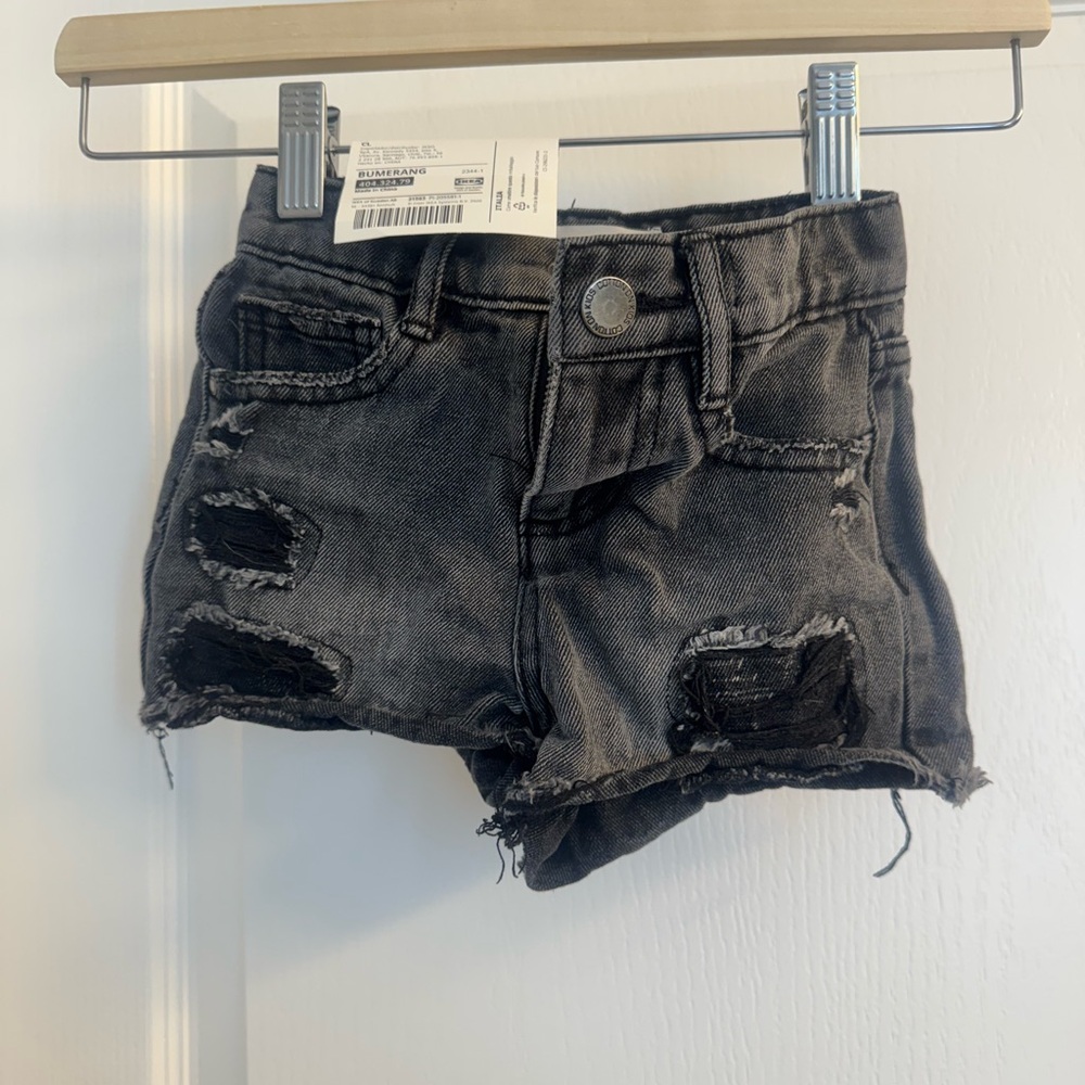 Cotton On Kids Distressed Denim Shorts - Black- small
